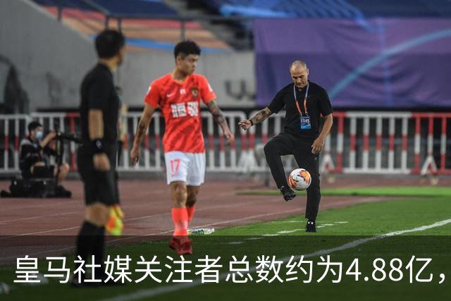 皇马社媒关注者总数约为4.88亿，巴塞罗那以约4.42亿紧随其后